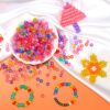 1000 Pony Beads, Beads, 6x9 mm Large Beads, Hair Beads, Beads for Hair Braids, Glitter Beads, (Pink Dream Color, Medium Pack)