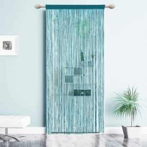 QiBoYuYe Beaded Door Curtain Fly Screen for Doors Window String Curtains Room Dividers Doorways Panel Living Bedroom Closet Drapes blue 90x200cm